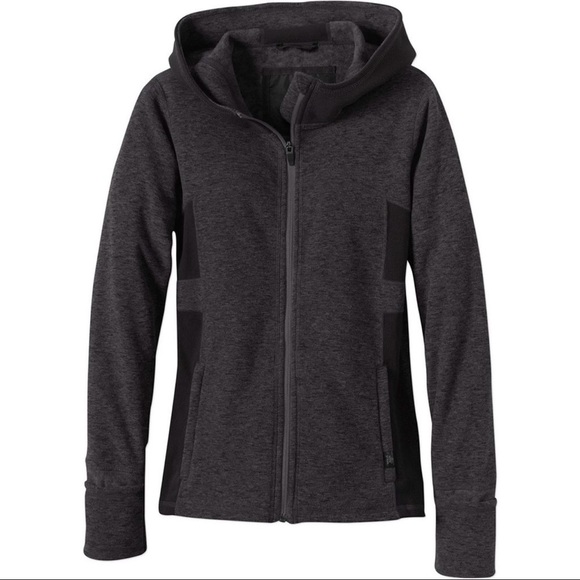 Prana Drea Fleece Jacket Charcoal Gray Hoodie Zip - Picture 2 of 9
